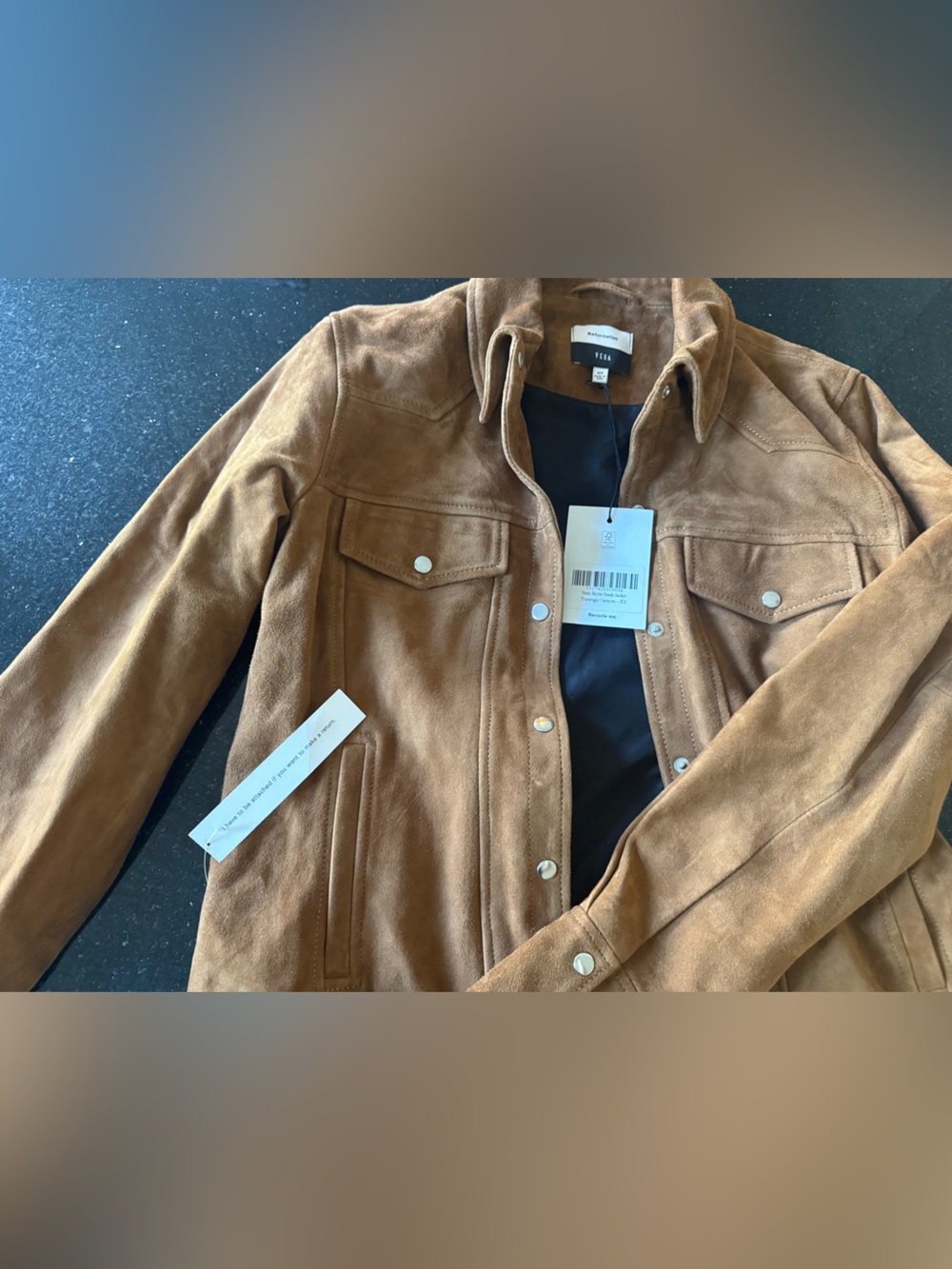 NWT REFORMATION Veda Skylar Suede Shirt Jacket - Picture 6 of 8